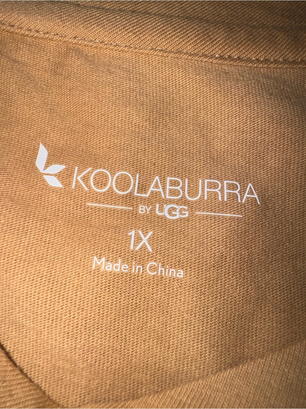 Koolaburra by UGG Tan Crewneck Sweatshirt 1X 100% Cotton Cozy Lounge Top - Picture 5 of 7